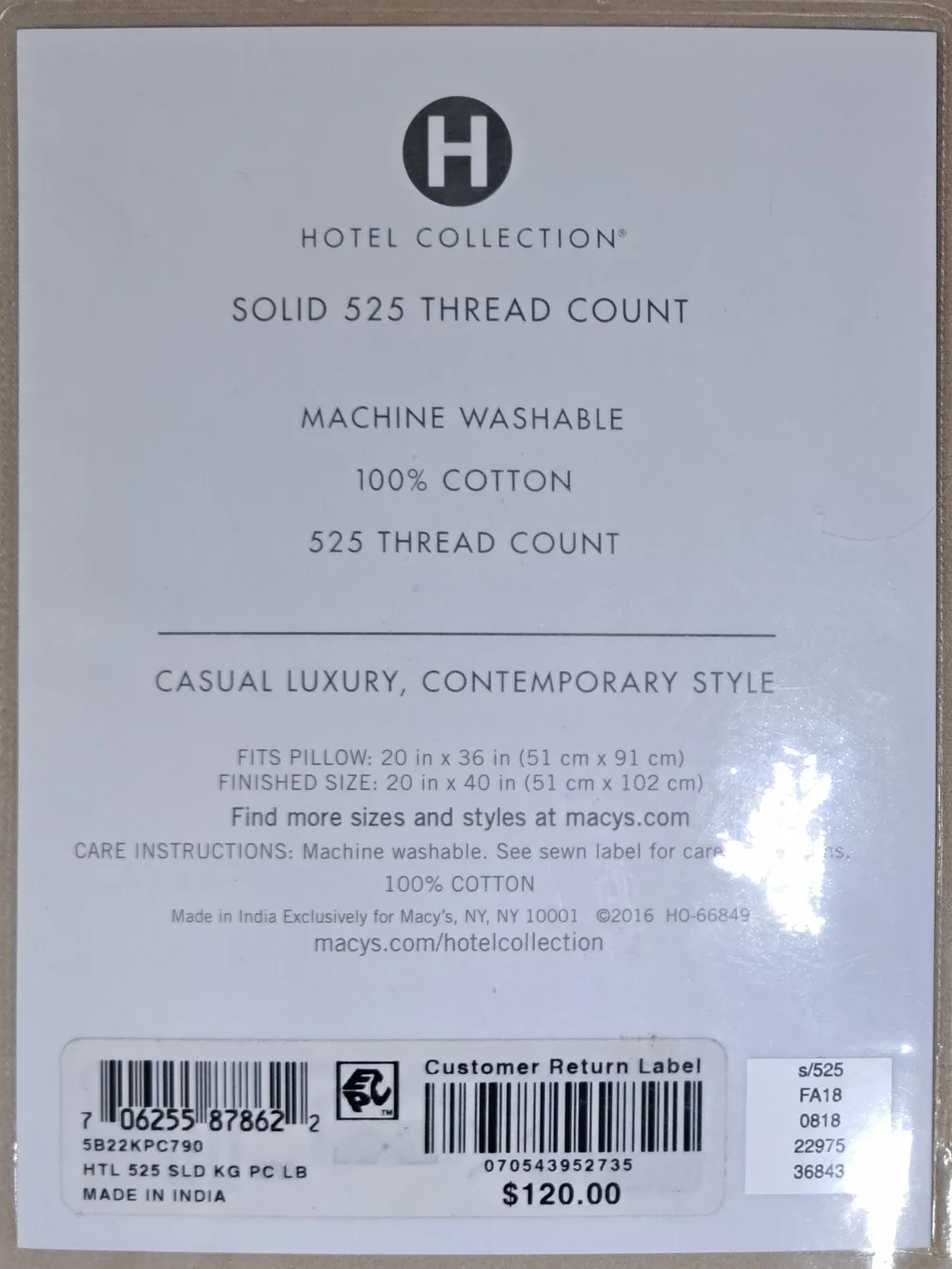 Hotel Collection King Pillowcases - Tan Beige Set NWT